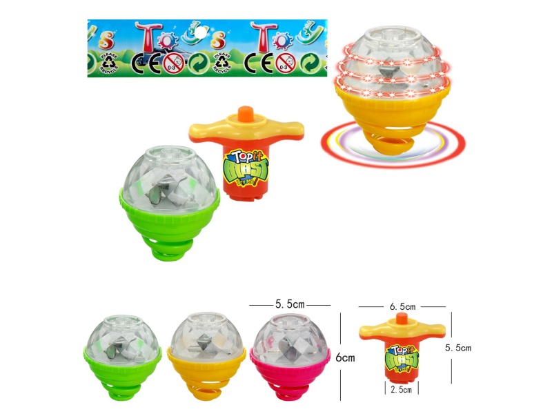 Windup Top Toy With Light