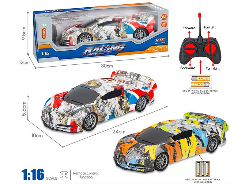 27MHz 1:16 4CH Graffiti Bugatti Remote Control Car(Not Included Batteries)