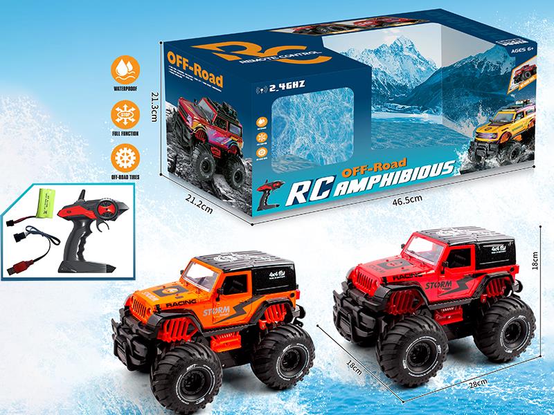 1:14 2.4G 4-Channel Remote Control 4WD 360° Rotating Wrangler Amphibious Vehicle(Including Batteries)