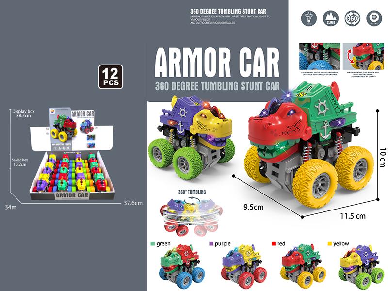 Double Friction Dinosaur Off-Road Vehicle With Lights 12pcs/Box