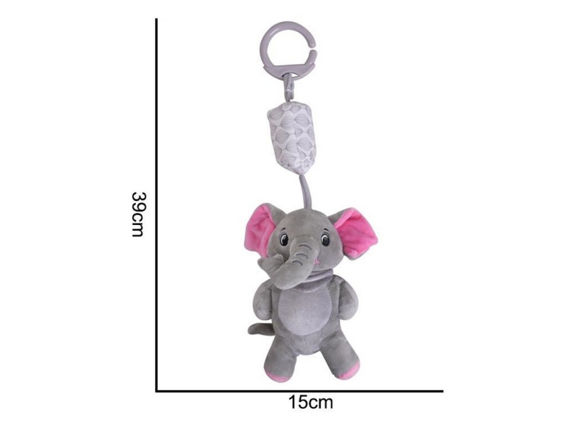 Plush Wind Chimes, Grey Elephant Pendants, Baby Comfort Plush Animal Toys