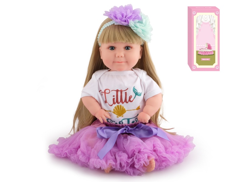 50cm Soft Plastic Reborn Doll(Wig Sheath)With Feeding-Bottle, Magnetic Pacifier, Diaper, Birth Card