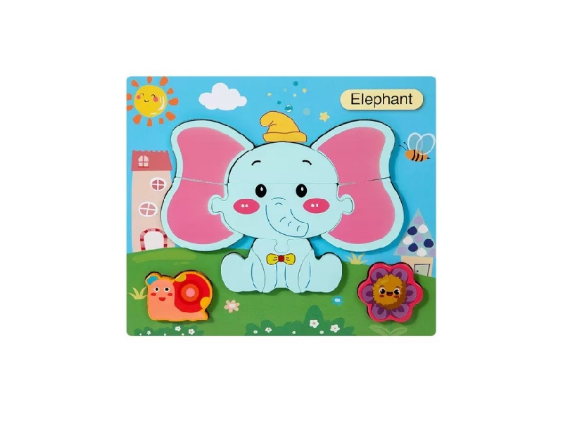 Wooden 3D Jigsaw Puzzle - Elephant
