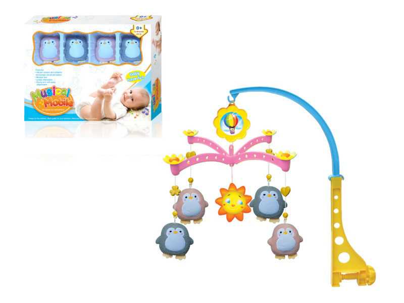 English Plush Chip-Up Bedside Bell (Four Penguins)