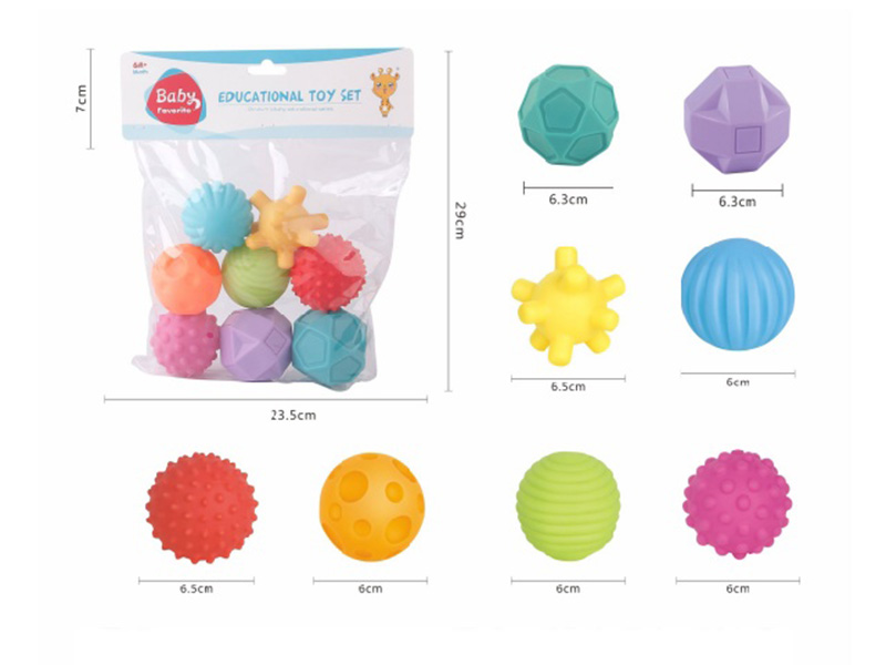 Baby Bath Toy Textured Balls 8pcs