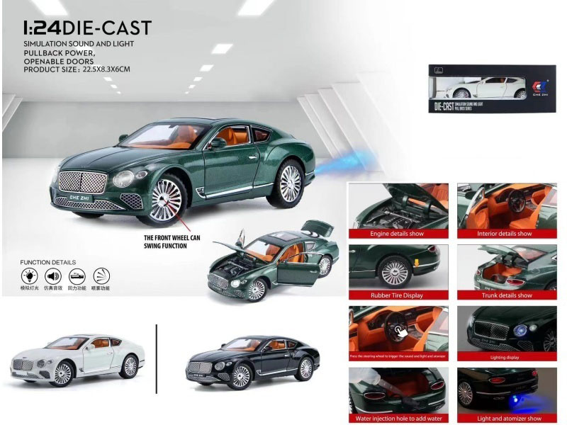 1:24 Bentley Continental Spray (With A Spray Bottle And 3 Aa Batteries)