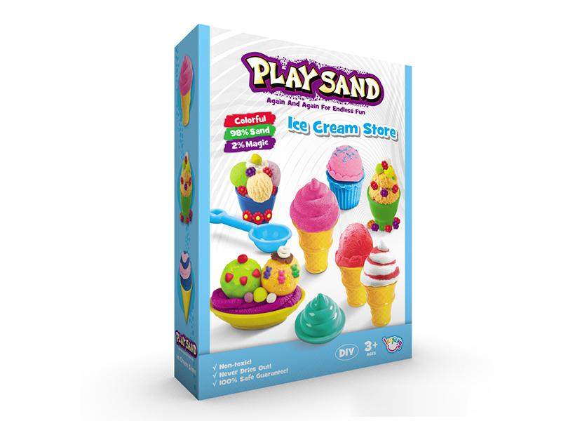 Ice Cream Space Soil Play Set(500g Sand/2 Colors + 1 Set Of Accessories + Sand Table)