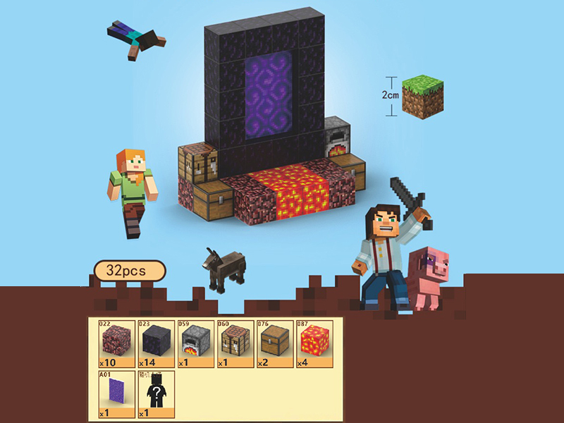 My World Magnetic Cube Building Blocks 32pcs