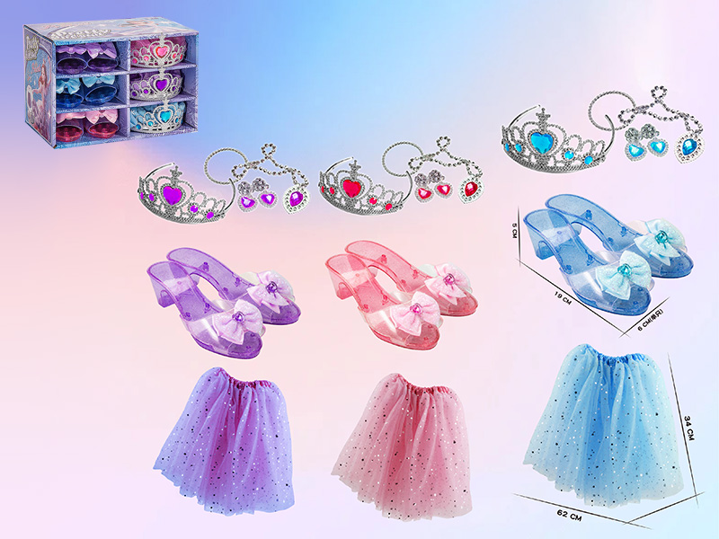 Princess Dress Up Play Shoes & Jewelry Set 24pcs