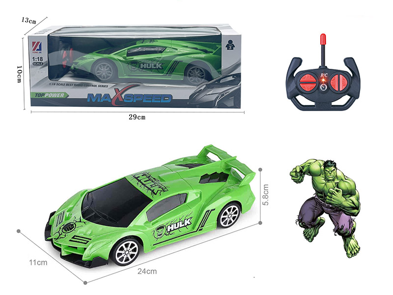 1:18 4-Channel Remote Control Lamborghini Car With 3D Lights(The Hulk)