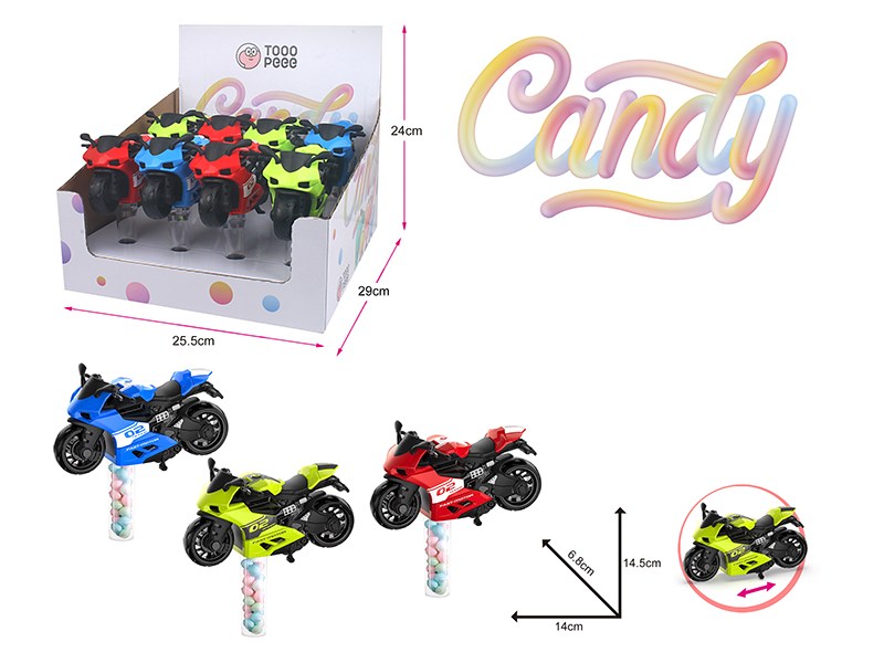 Friction Motorcycle Candy Toys 8pcs