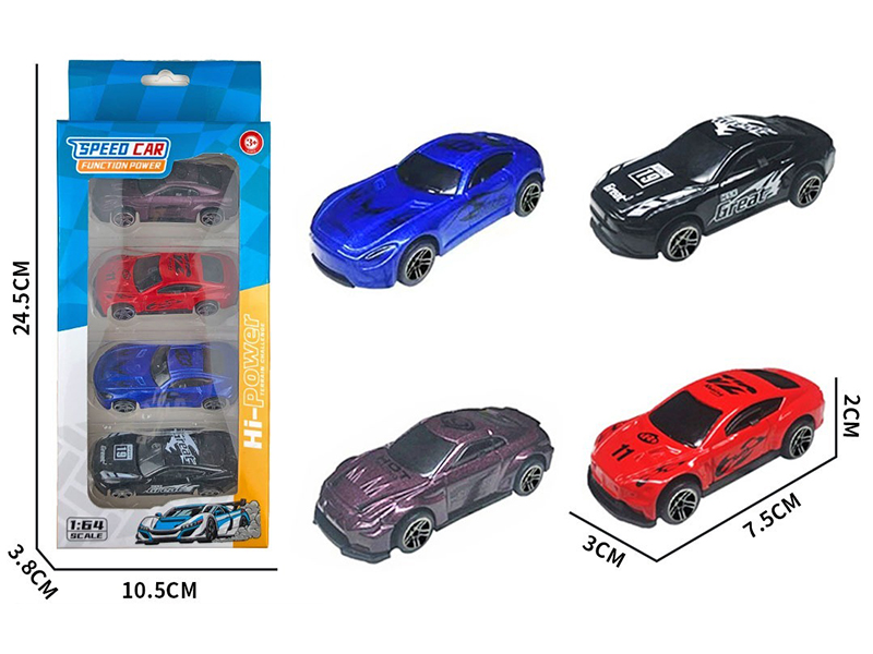 1:64 Slide Alloy Cars 4pcs