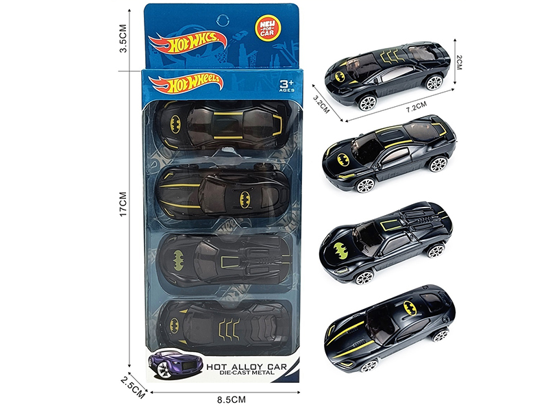 Slide Alloy Batman Cars 4pcs