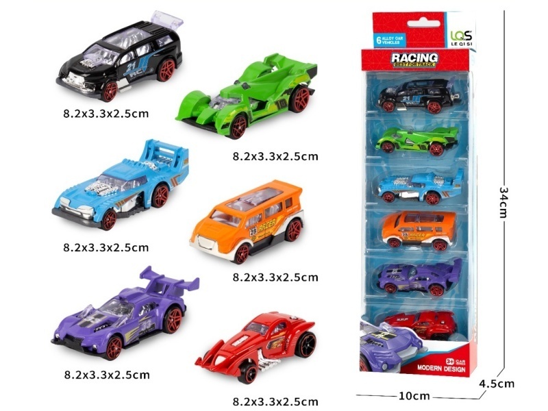 Sliding alloy car (6 pieces/box)