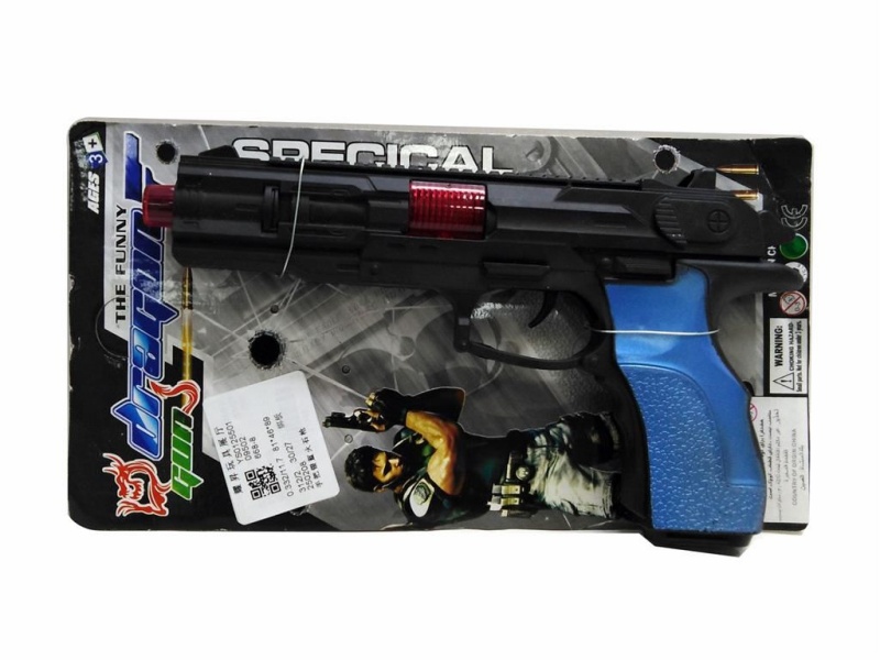 Hand-Held Silver-Blue Flint Gun