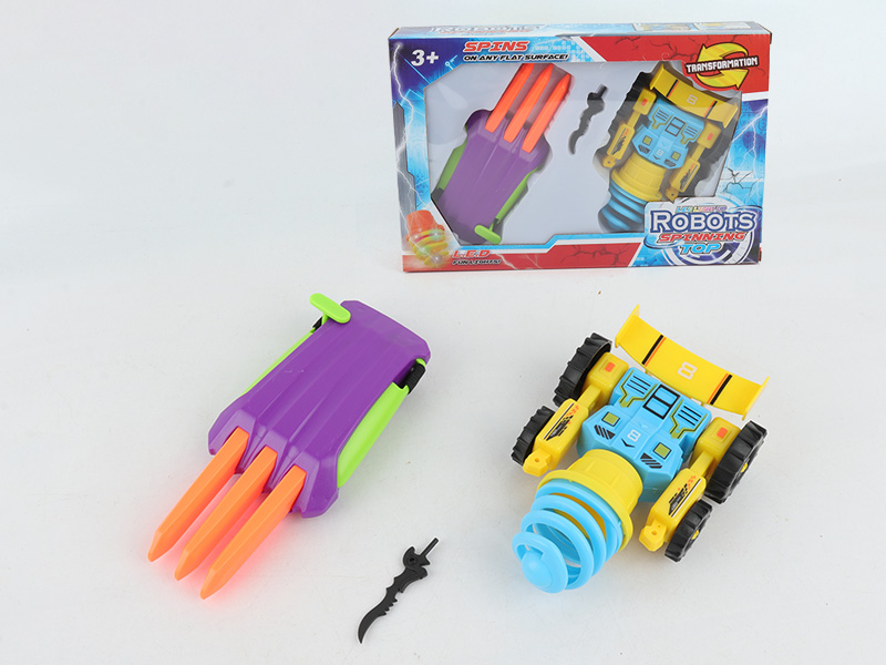 Robots Spining Top Toy + Wolf Claw Radish Knife Children's Finger Toy