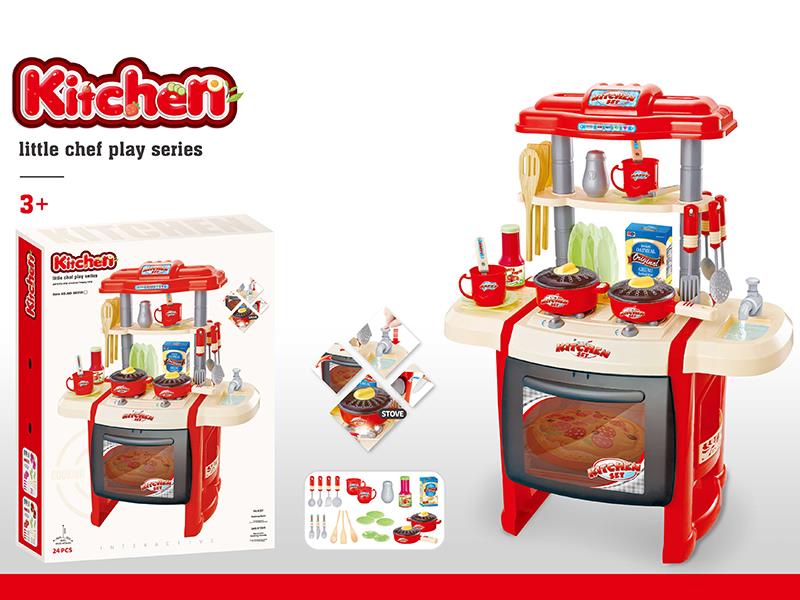 Kitchen Play Set With Light And Music, Water Outlet Faucet