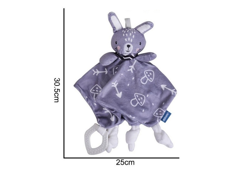 Plush High-End Grey Rabbit Soothing Towel
