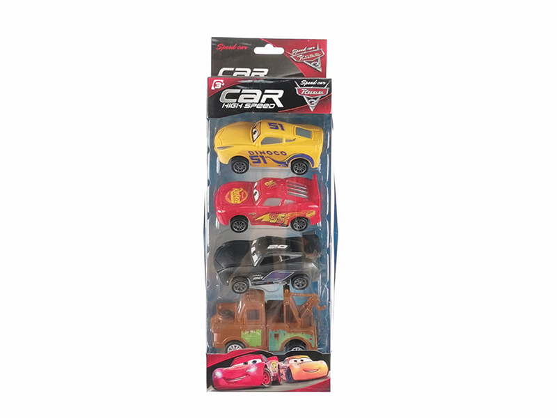 Spray-Painted Pull Back Cars 4pcs