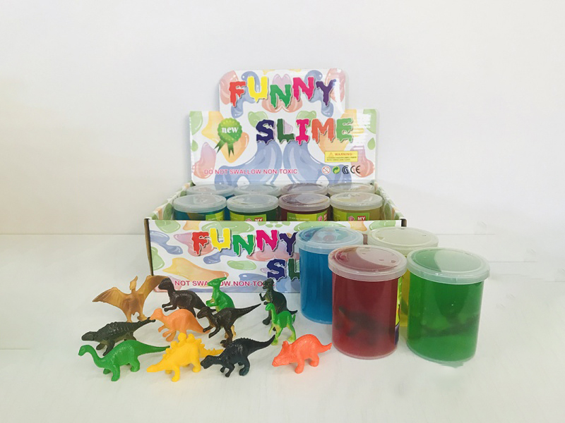 Crystal Clay Slime Dinosaur Large Jar Transparent Colored Clay
