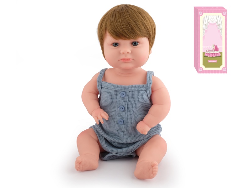 50cm Soft Plastic Reborn Doll(Wig Sheath)With Feeding-Bottle, Magnetic Pacifier, Diaper, Birth Card