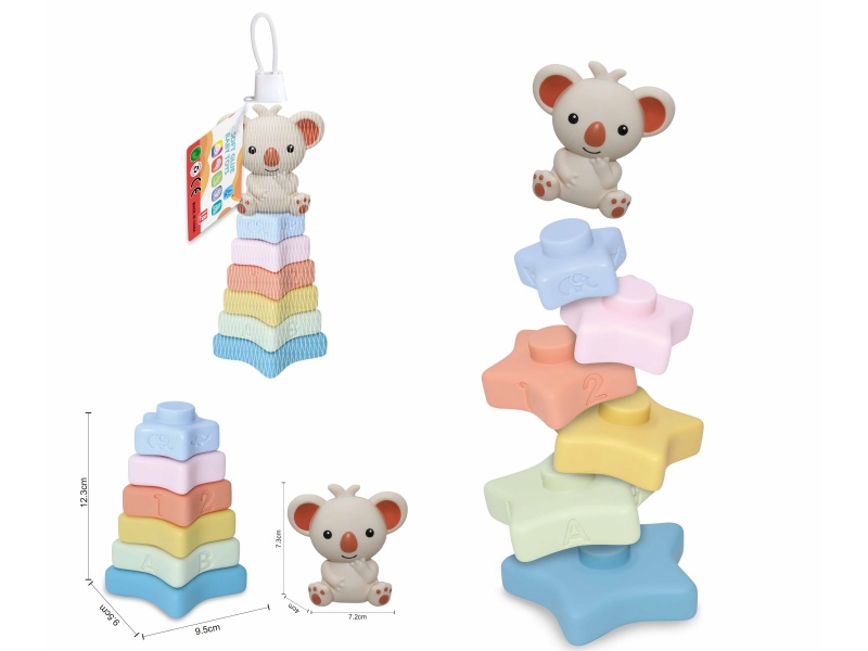 Soft Plastic Animal Star Stacking Toy(Koala) 7pcs