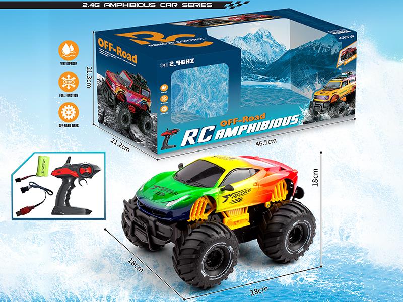 1:14 2.4G 4-Channel Remote Control 4WD 360° Rotating Ferrari Amphibious Vehicle(Including Batteries)