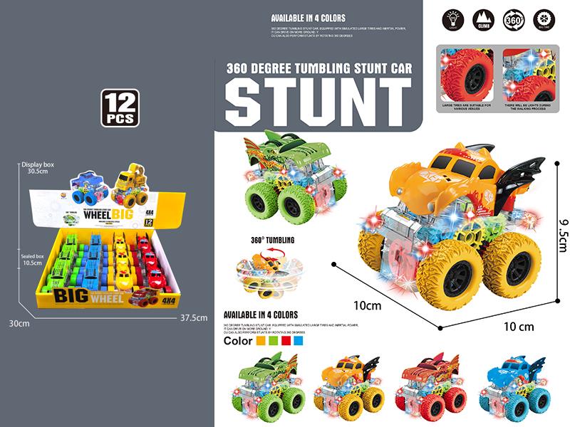 Double Friction Stunt Gear Dragon, Bat Off-Road Vehicle With Lights 12pcs/Box