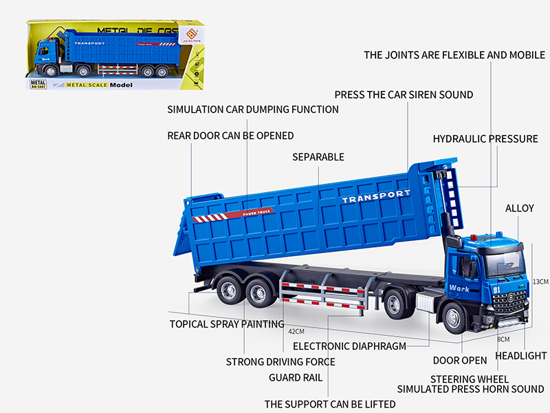 Extended Version Multifunctional Friction Alloy Dump Truck Model