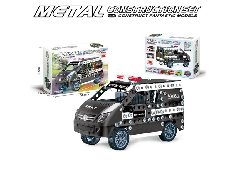 Diy Metal Assembly Building Block Fire Engine 314 Pieces