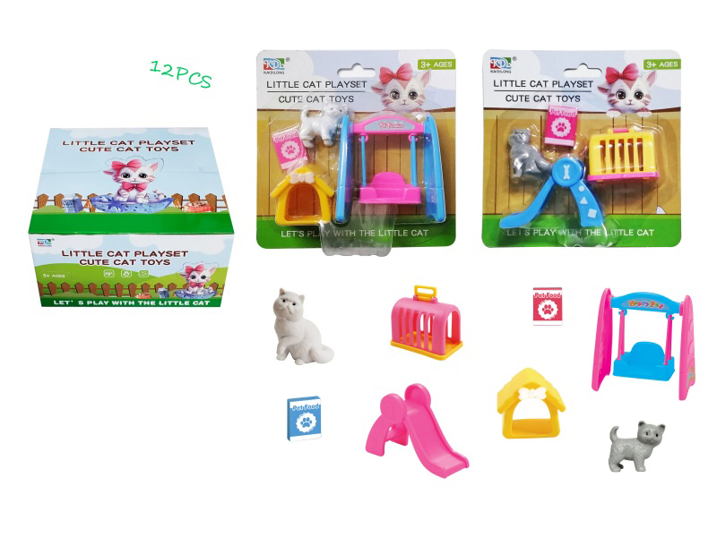 Mini Cat Swing Slide Set, 12 Pieces