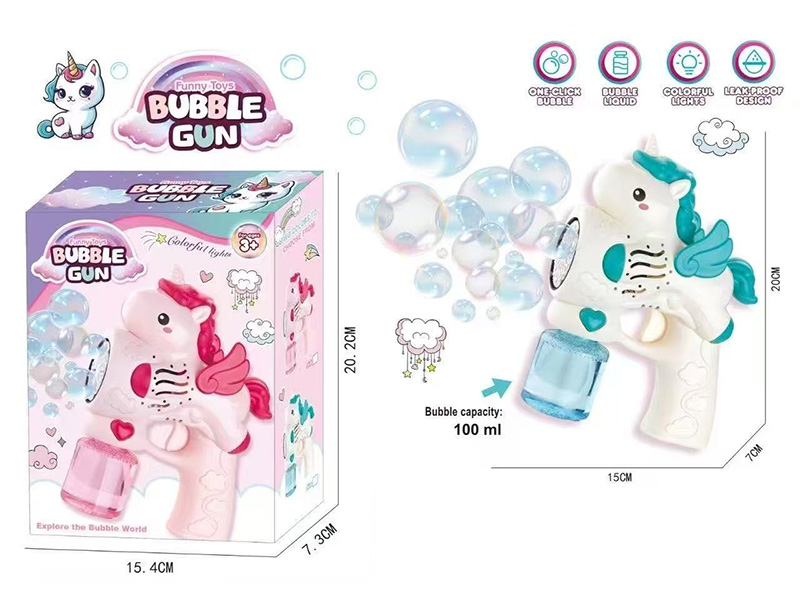 Unicorn Electric Bubble Gun With Lights