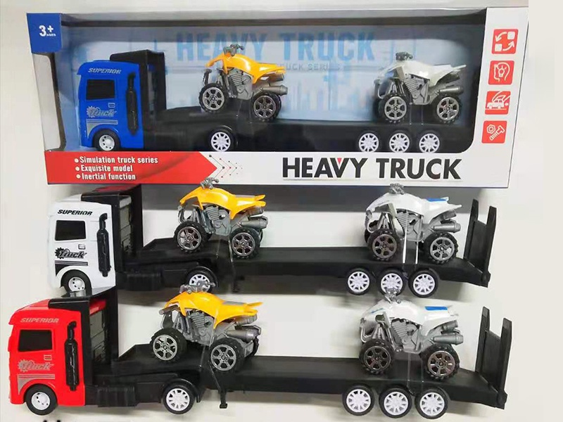 Friction Heavy Truck With Beach Motorcycle