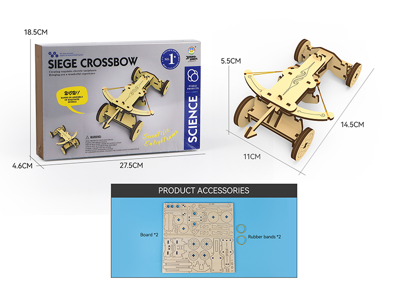 Wooden Science Experiment Toy - Siege Crossbow