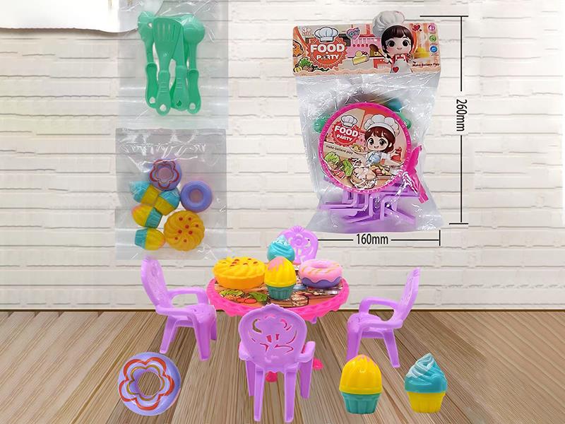 Dining Table Chair Tableware Food Set