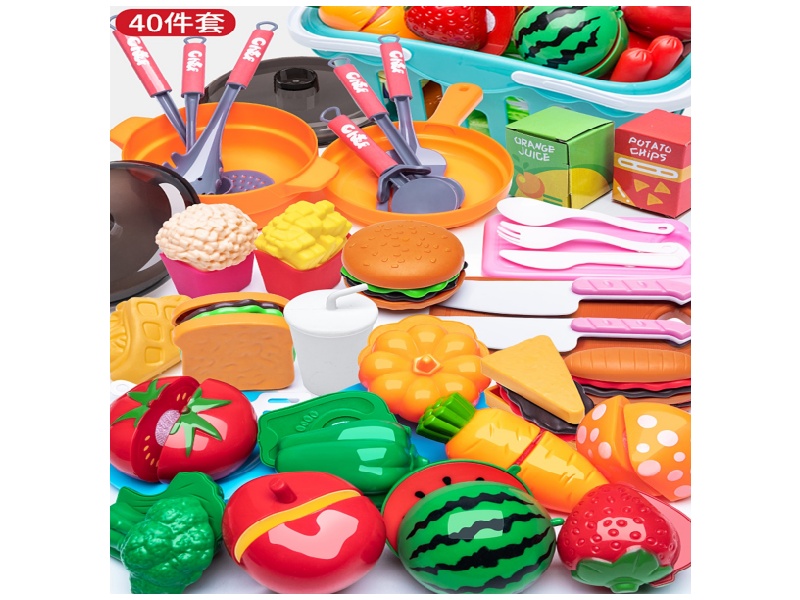 40-Piece Set Of Chexie Le (With Basket) Children'S Simulated House Game Fruits AndVegetables Chexie Le Set.