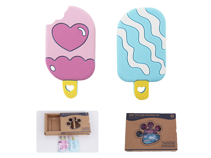 Silicone Ice Cream Baby Teether Set 2pcs