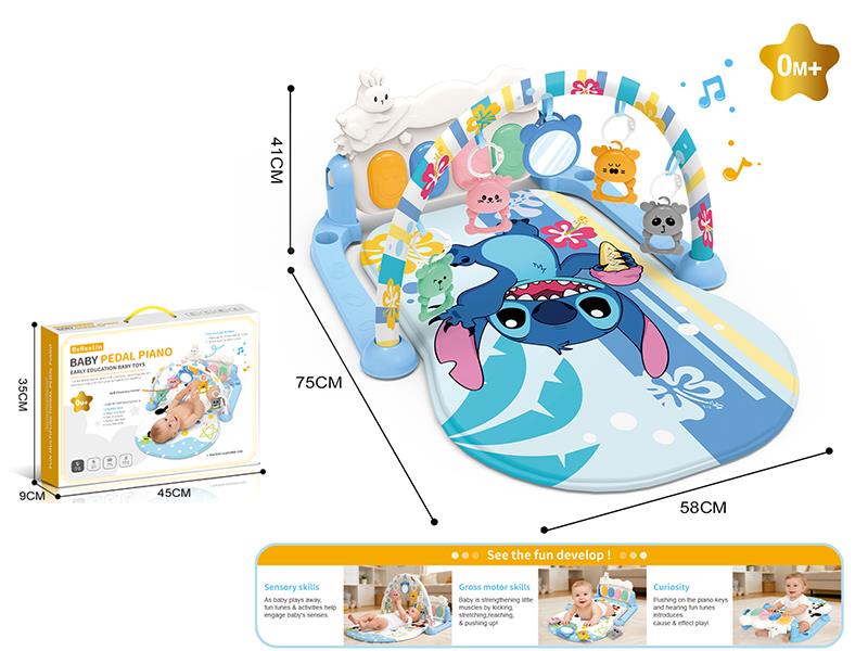 Stitch Baby Pedal Piano Fitness Blanket With Lights And Music