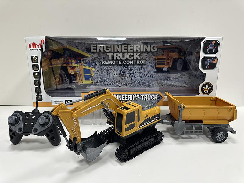 1:22 2.4G 6CH R/C Alloy Crawler-Type Excavator With Lights, Tipping Trailer (Included  Batteries)