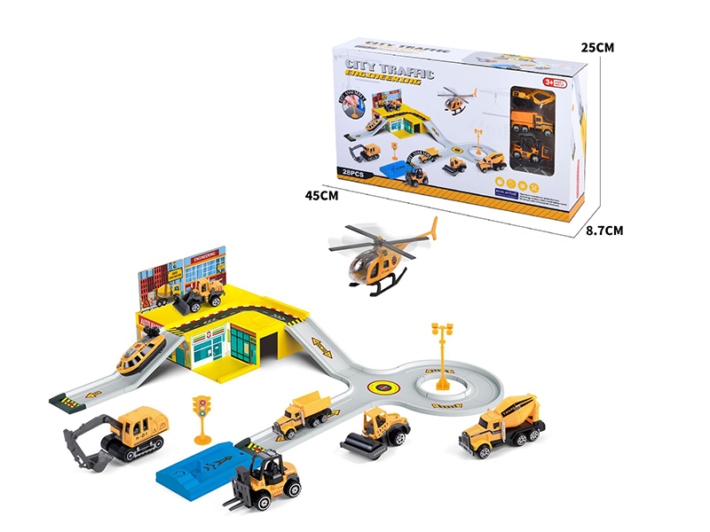 City Traffic Engineering Trucks Track Set