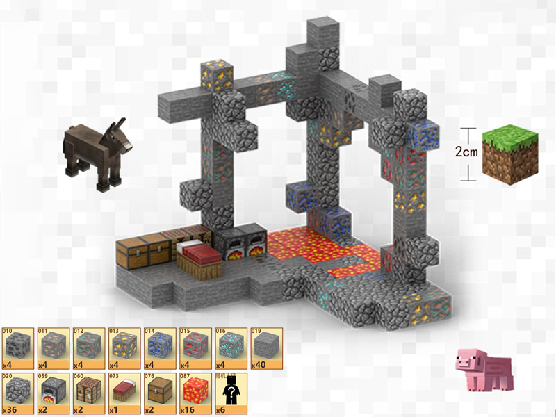 Mine Exploration Magnetic Cube Building Blocks 128pcs