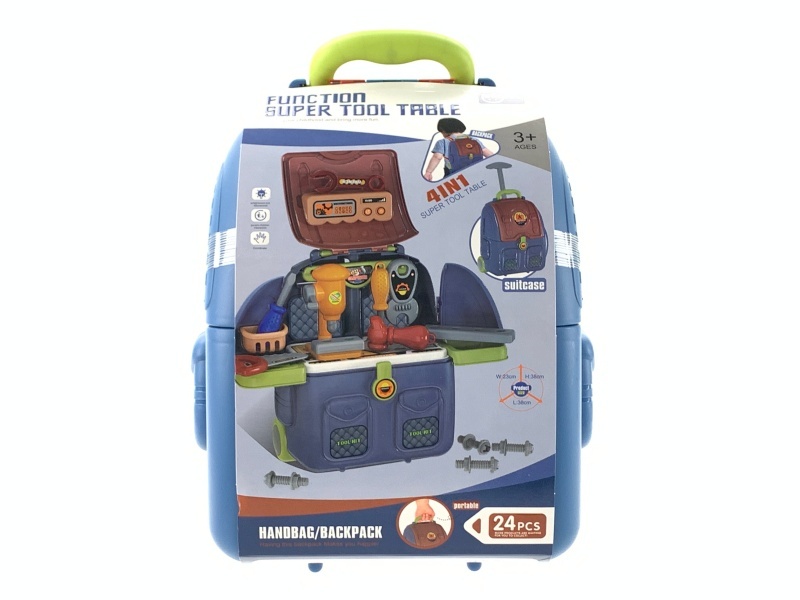 Household Play Toys Tools Three-Pocket Schoolbag Trolley Case