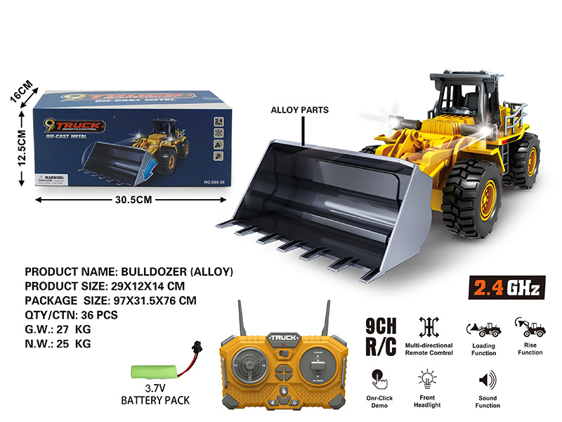 9CH Remote Control Alloy Bulldozer