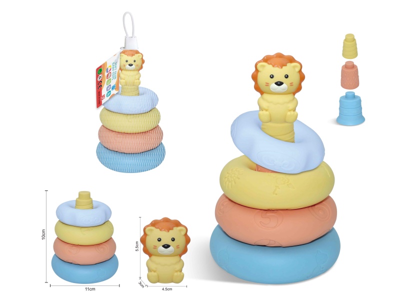 Soft Rubber Stacking Ring Finger Doll Set(Lion) 8PCS
