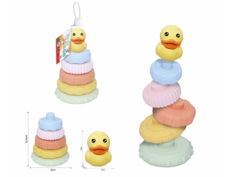 Soft Plastic Animal Stacking Toy(Duck) 6pcs