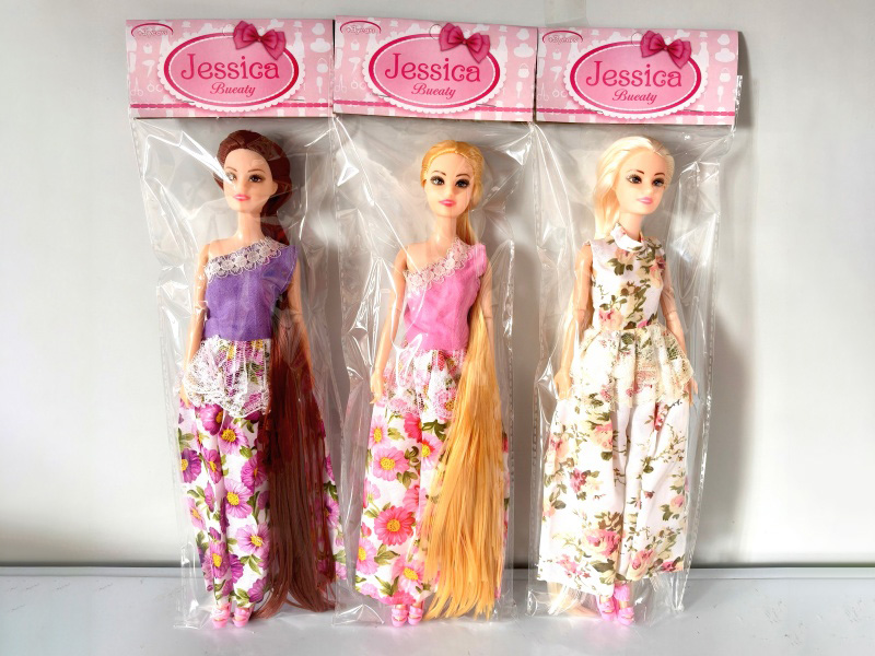 11-Inch 9-Joint Long-Haired Barbie Doll With Big Feet