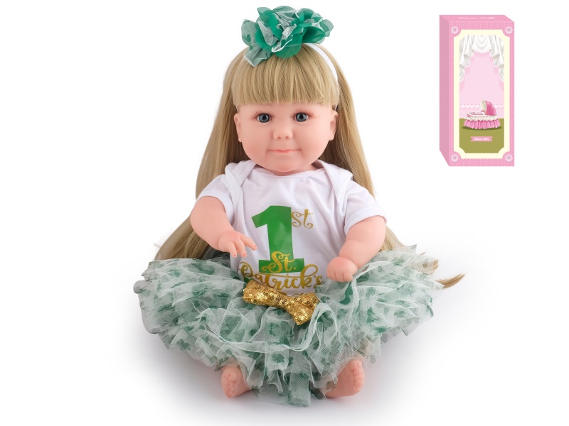 50cm Soft Plastic Reborn Doll(Wig Sheath)With Feeding-Bottle, Magnetic Pacifier, Diaper, Birth Card
