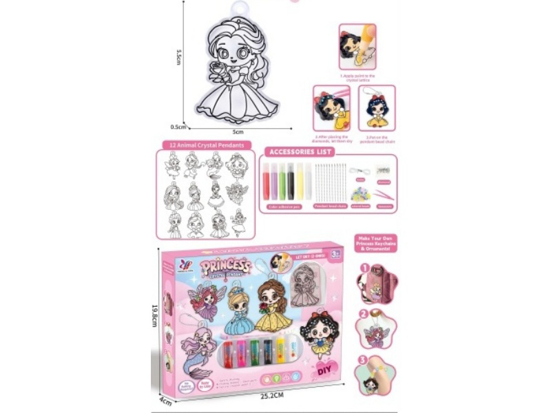 Diy Beaded Princess No-Bake Glue Painting