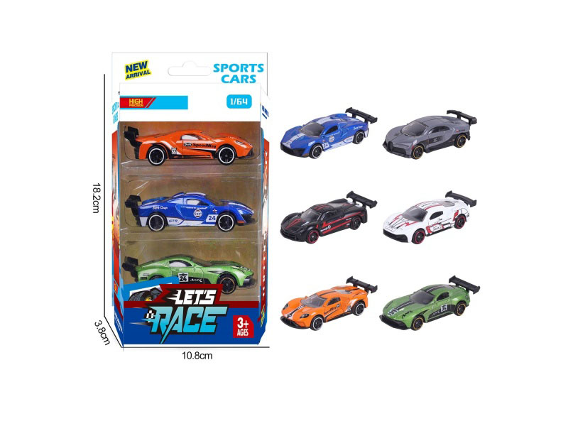 3 Pieces Of 6 1:64 Alloy Vehicles