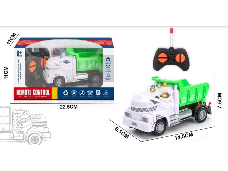 Four-Channel Tyrannosaurus Rex Remote-Controlled Sanitation Truck